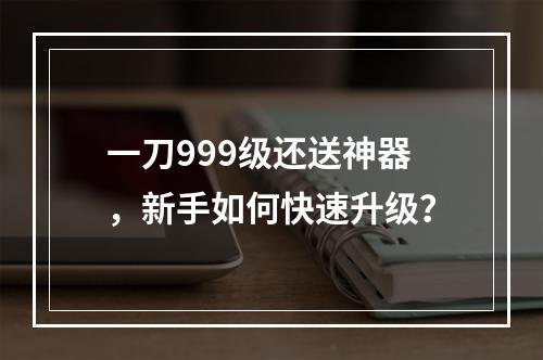 一刀999级还送神器，新手如何快速升级？