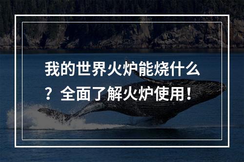 我的世界火炉能烧什么？全面了解火炉使用！