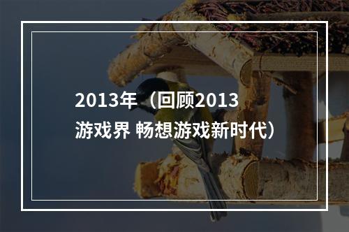 2013年（回顾2013游戏界 畅想游戏新时代）