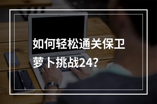 如何轻松通关保卫萝卜挑战24？