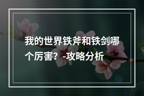 我的世界铁斧和铁剑哪个厉害？-攻略分析