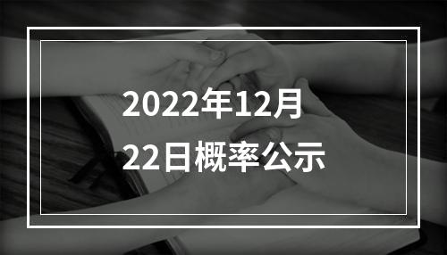 2022年12月22日概率公示