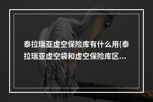 泰拉瑞亚虚空保险库有什么用(泰拉瑞亚虚空袋和虚空保险库区别)