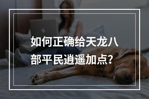 如何正确给天龙八部平民逍遥加点？