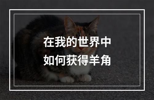 在我的世界中如何获得羊角