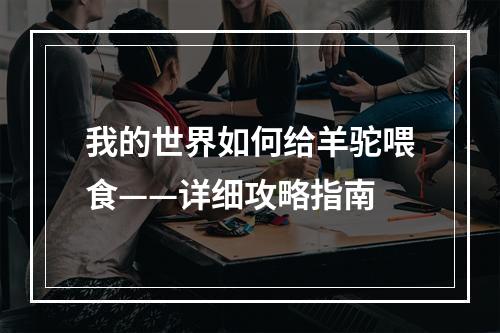 我的世界如何给羊驼喂食——详细攻略指南