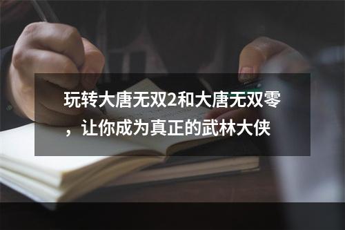 玩转大唐无双2和大唐无双零，让你成为真正的武林大侠