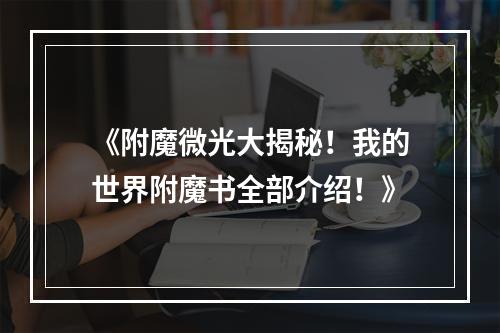 《附魔微光大揭秘！我的世界附魔书全部介绍！》