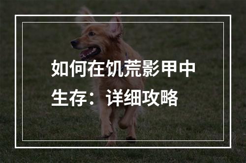 如何在饥荒影甲中生存：详细攻略