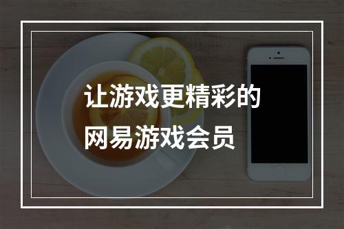 让游戏更精彩的网易游戏会员