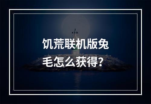 饥荒联机版兔毛怎么获得？