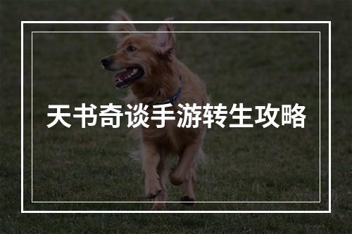 天书奇谈手游转生攻略