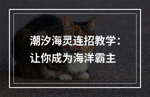 潮汐海灵连招教学：让你成为海洋霸主