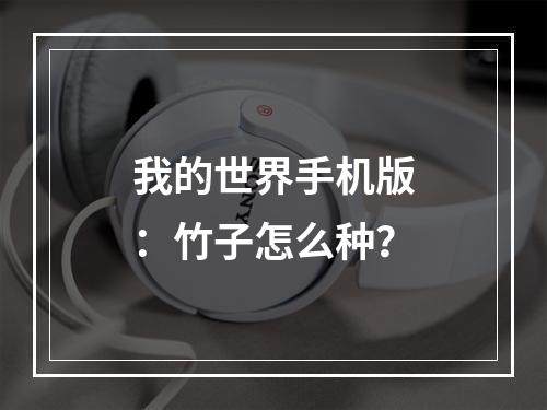 我的世界手机版：竹子怎么种？