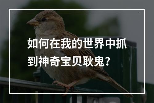 如何在我的世界中抓到神奇宝贝耿鬼？