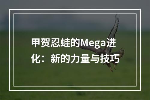 甲贺忍蛙的Mega进化：新的力量与技巧