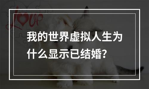 我的世界虚拟人生为什么显示已结婚？