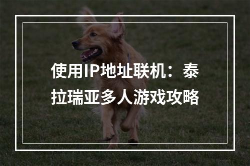 使用IP地址联机：泰拉瑞亚多人游戏攻略