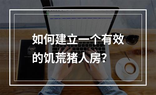 如何建立一个有效的饥荒猪人房？