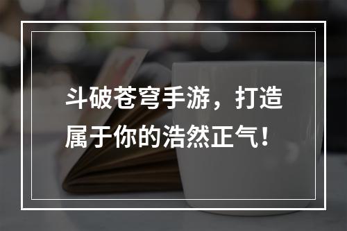 斗破苍穹手游，打造属于你的浩然正气！