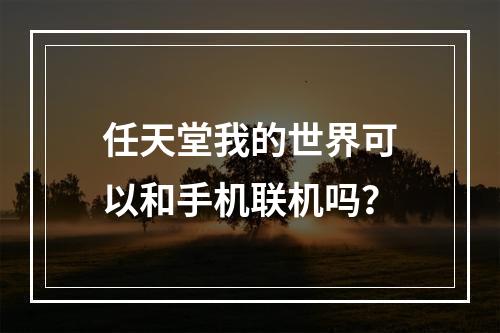 任天堂我的世界可以和手机联机吗？