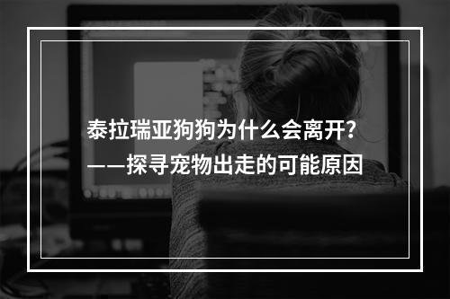 泰拉瑞亚狗狗为什么会离开？——探寻宠物出走的可能原因