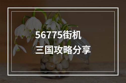 56775街机三国攻略分享