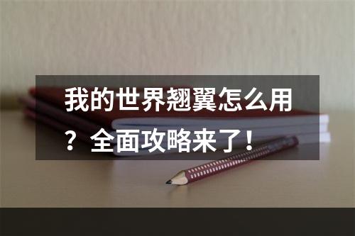 我的世界翘翼怎么用？全面攻略来了！