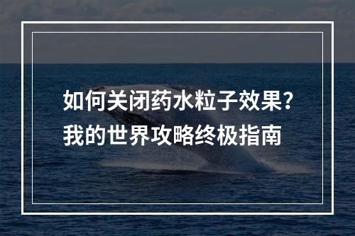 如何关闭药水粒子效果？我的世界攻略终极指南