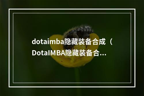 dotaimba隐藏装备合成（DotaIMBA隐藏装备合成攻略）