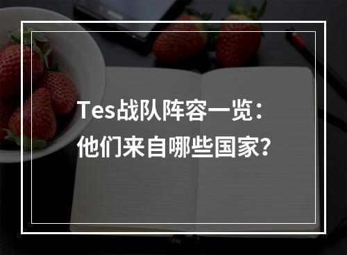 Tes战队阵容一览：他们来自哪些国家？