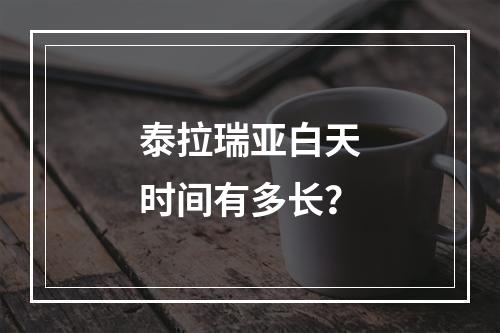 泰拉瑞亚白天时间有多长？