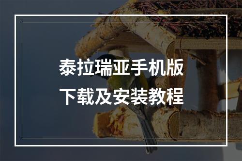 泰拉瑞亚手机版下载及安装教程