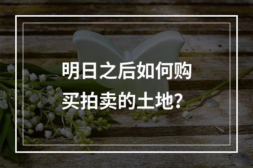 明日之后如何购买拍卖的土地？