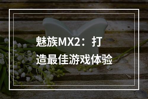 魅族MX2：打造最佳游戏体验