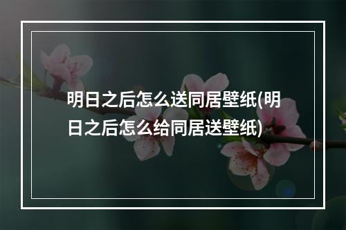 明日之后怎么送同居壁纸(明日之后怎么给同居送壁纸)