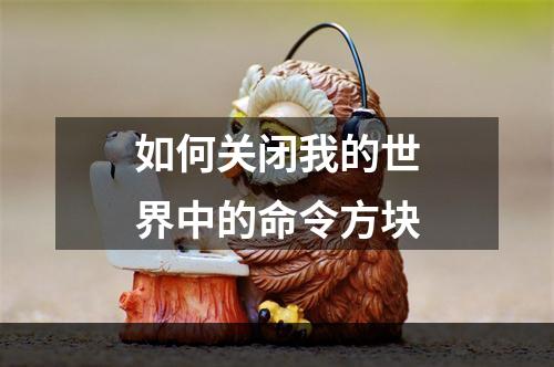 如何关闭我的世界中的命令方块