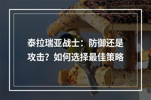 泰拉瑞亚战士：防御还是攻击？如何选择最佳策略