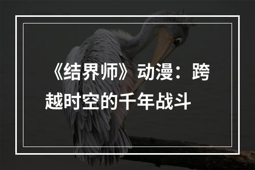 《结界师》动漫：跨越时空的千年战斗