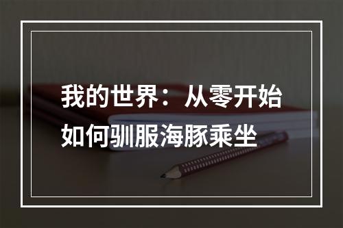 我的世界：从零开始如何驯服海豚乘坐