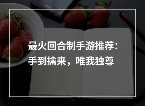 最火回合制手游推荐：手到擒来，唯我独尊