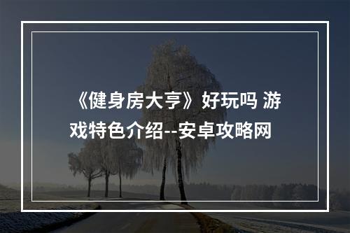 《健身房大亨》好玩吗 游戏特色介绍--安卓攻略网