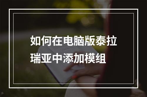 如何在电脑版泰拉瑞亚中添加模组