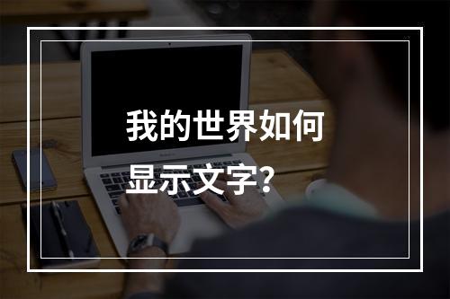 我的世界如何显示文字？