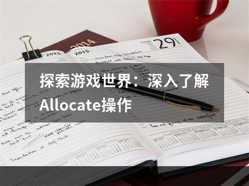 探索游戏世界：深入了解Allocate操作