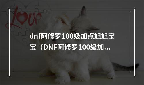 dnf阿修罗100级加点旭旭宝宝（DNF阿修罗100级加点攻略大揭秘！）