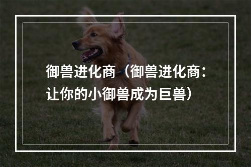 御兽进化商（御兽进化商：让你的小御兽成为巨兽）