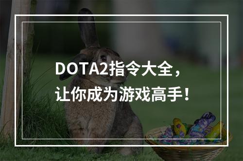 DOTA2指令大全，让你成为游戏高手！