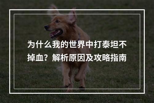 为什么我的世界中打泰坦不掉血？解析原因及攻略指南