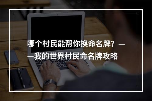 哪个村民能帮你换命名牌？——我的世界村民命名牌攻略